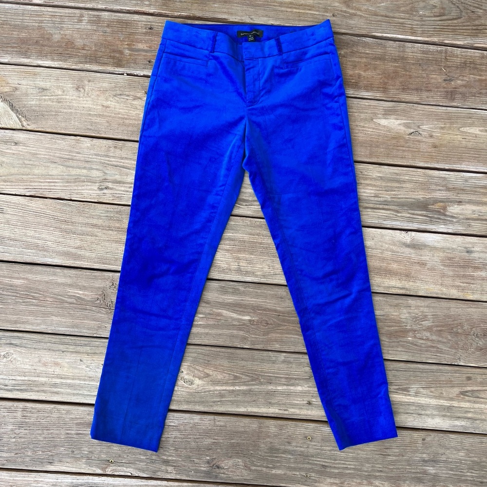 Blue velvet Sloan trousers by Banana Republic, size 0